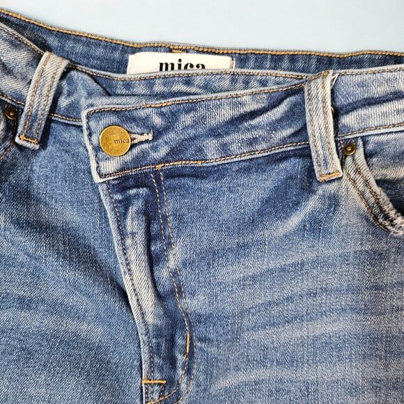 Mica Los Angeles High Rise Criss Cross Flare Jeans - Picture 5 of 8